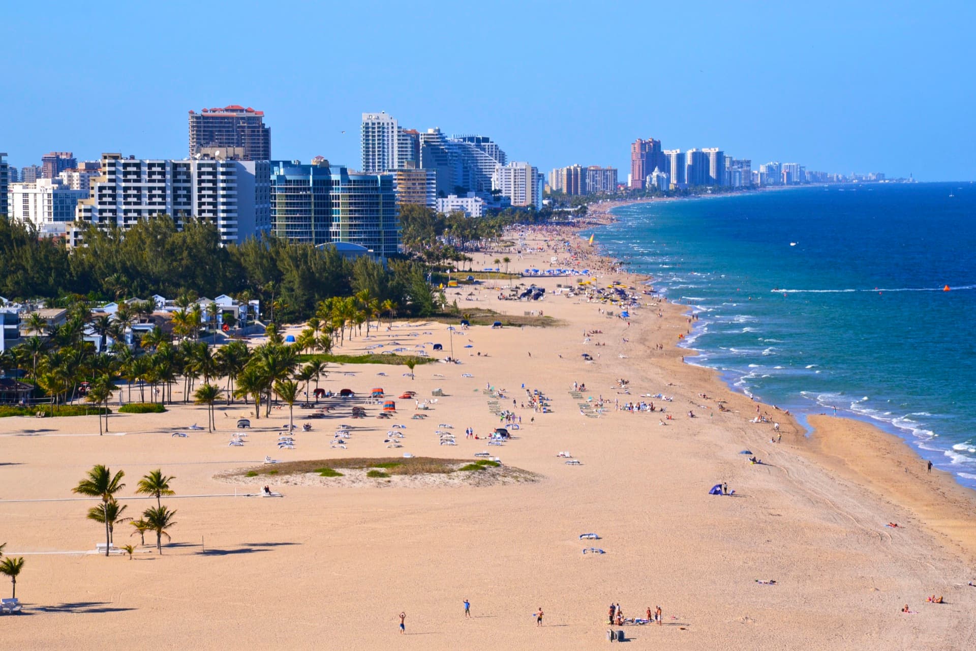 Fort Lauderdale beach and oceanfront skyline