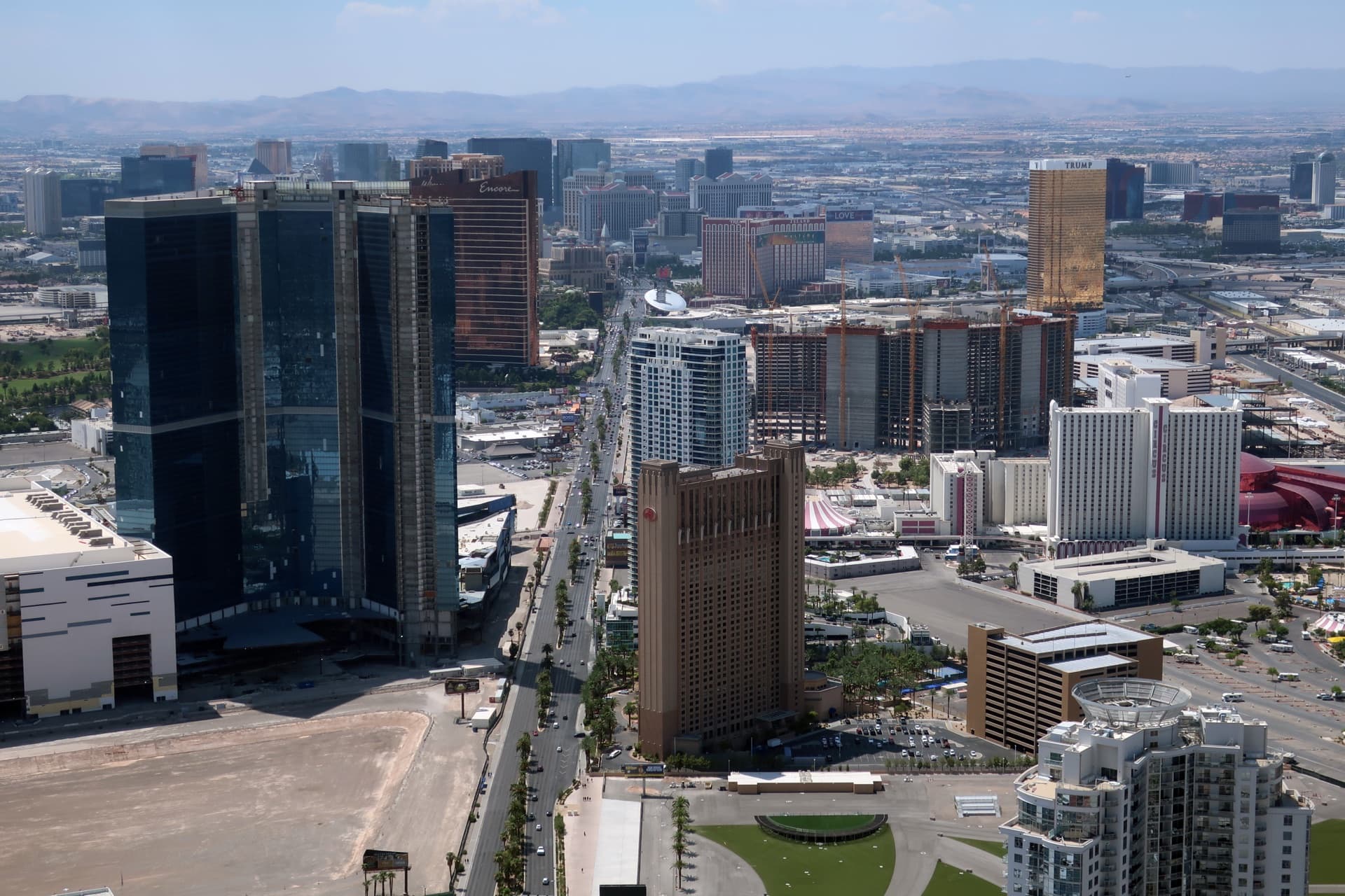 Aerial view of the Las Vegas Strip skyline